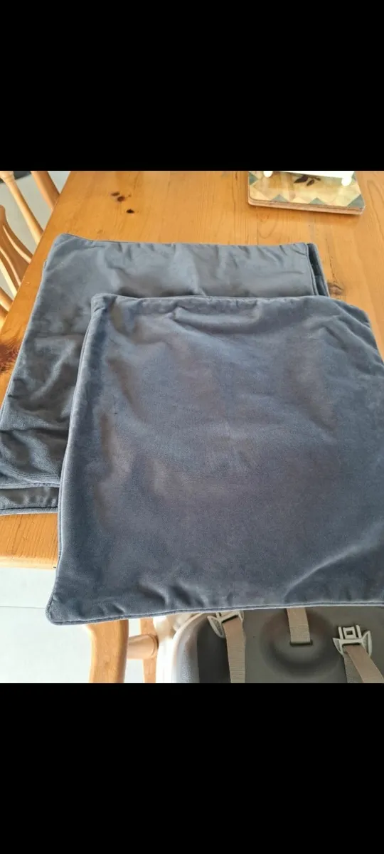 4 grey velour  cushions in good condition