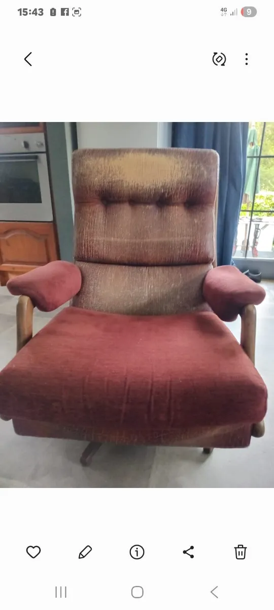 Vintage Mid-Century Swivel Recliner — Solid Frame - Image 1