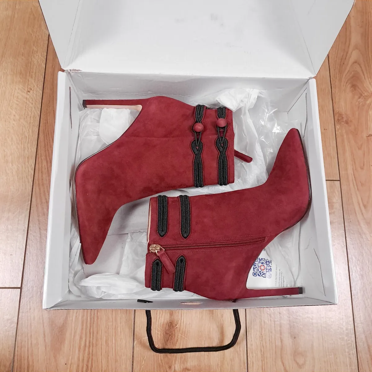 Nine West Red Suede Ankle Boots 5.5UK/38.5EU - Image 1