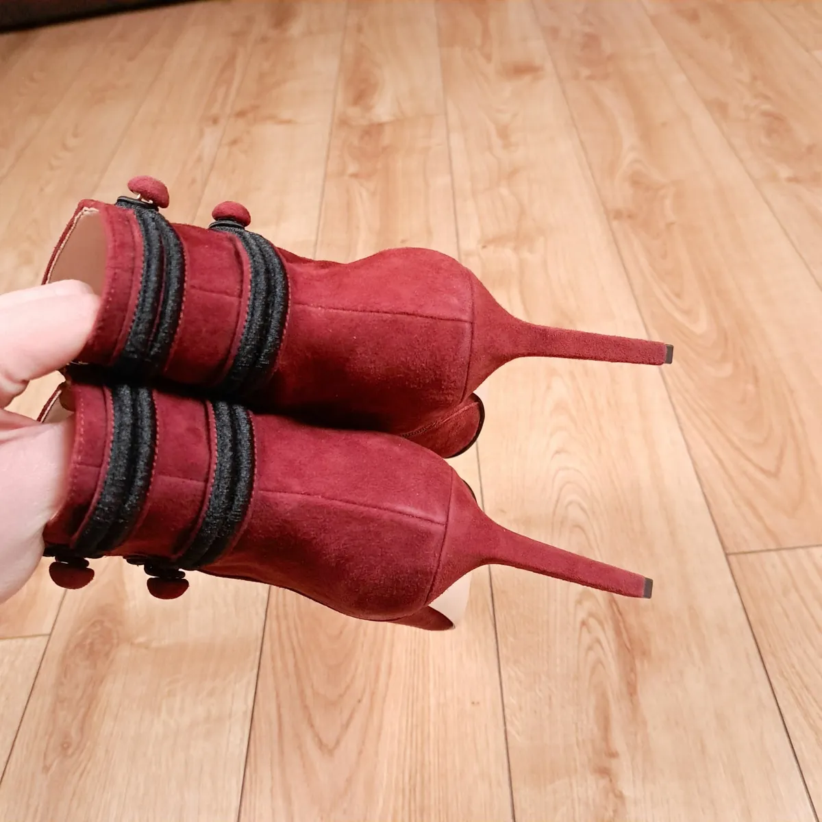 Nine West Red Suede Ankle Boots 5.5UK/38.5EU - Image 4