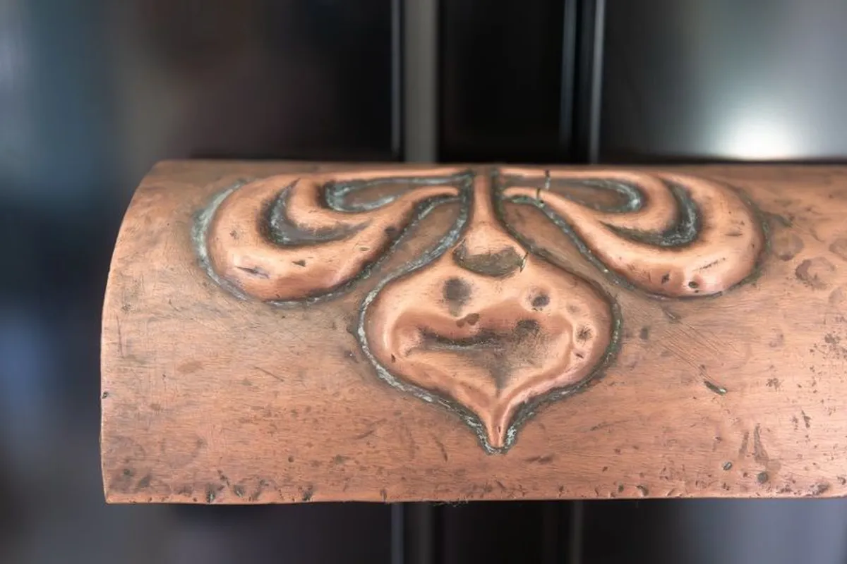 Antique Arts & Crafts Copper Fire fender - Image 4