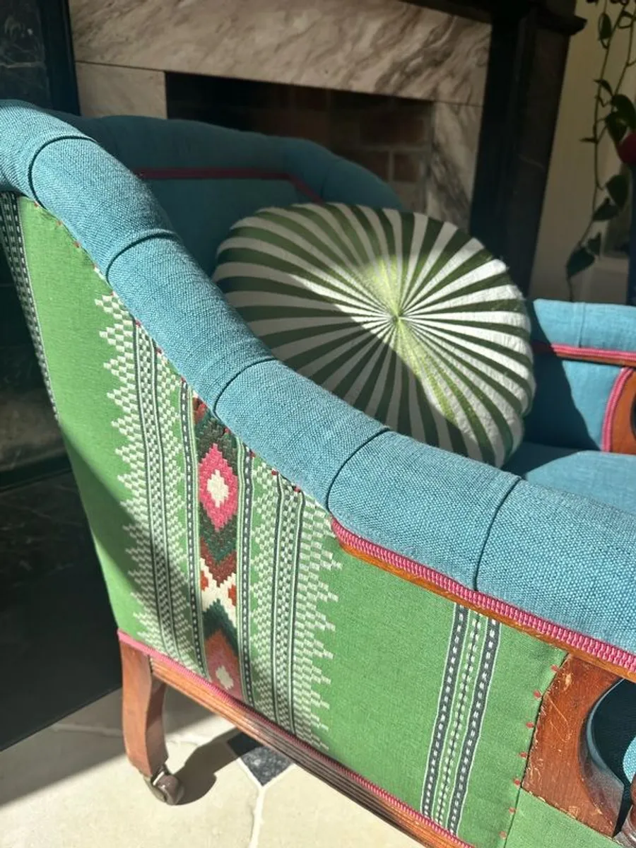 Pair of Antique Armchairs, Restored & Reupholstered - Image 4