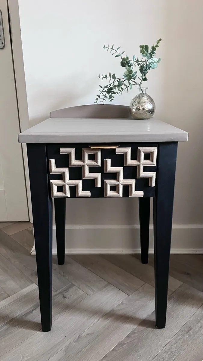 Stunning Hand-Painted and Restyled Bedside Table - Image 1