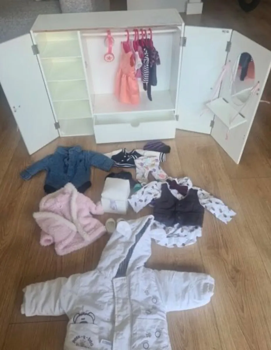 Our Generation Wardrobe, Clothes & Bunk Beds - Image 3
