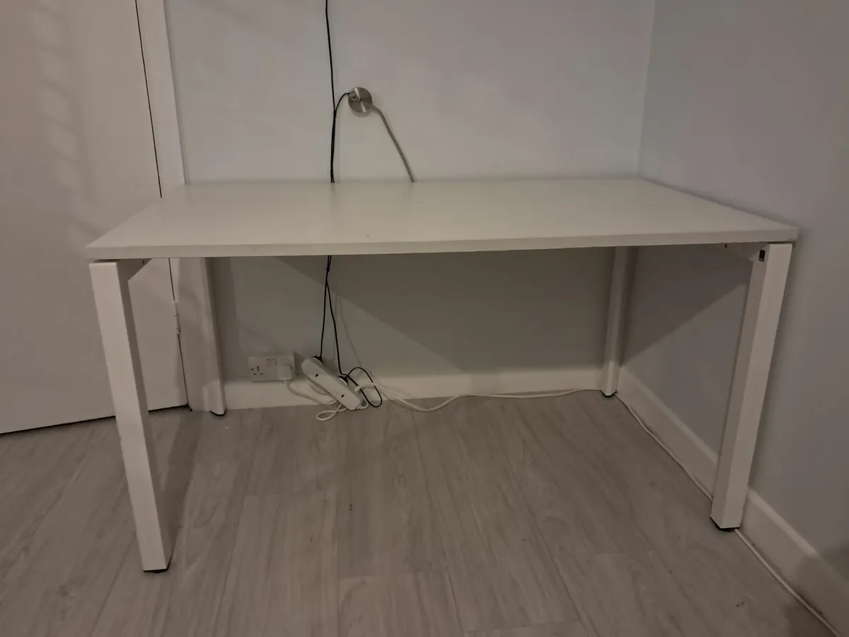 White metal office table