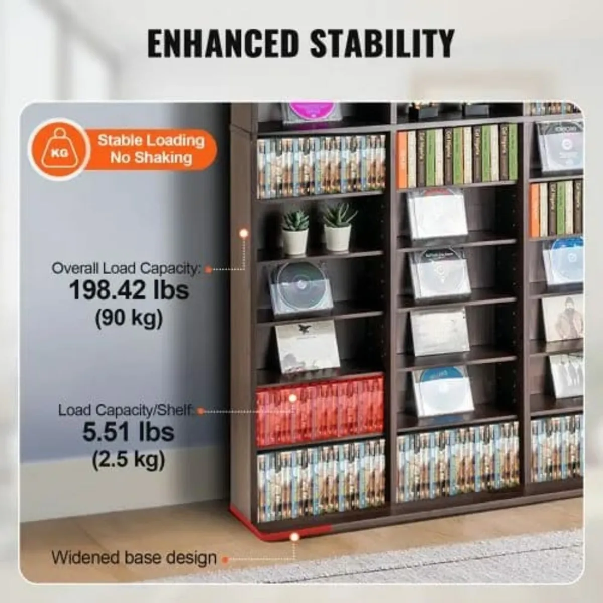Media Storage Cabinet, Adjustable DVD Cabinet, CD - Image 2