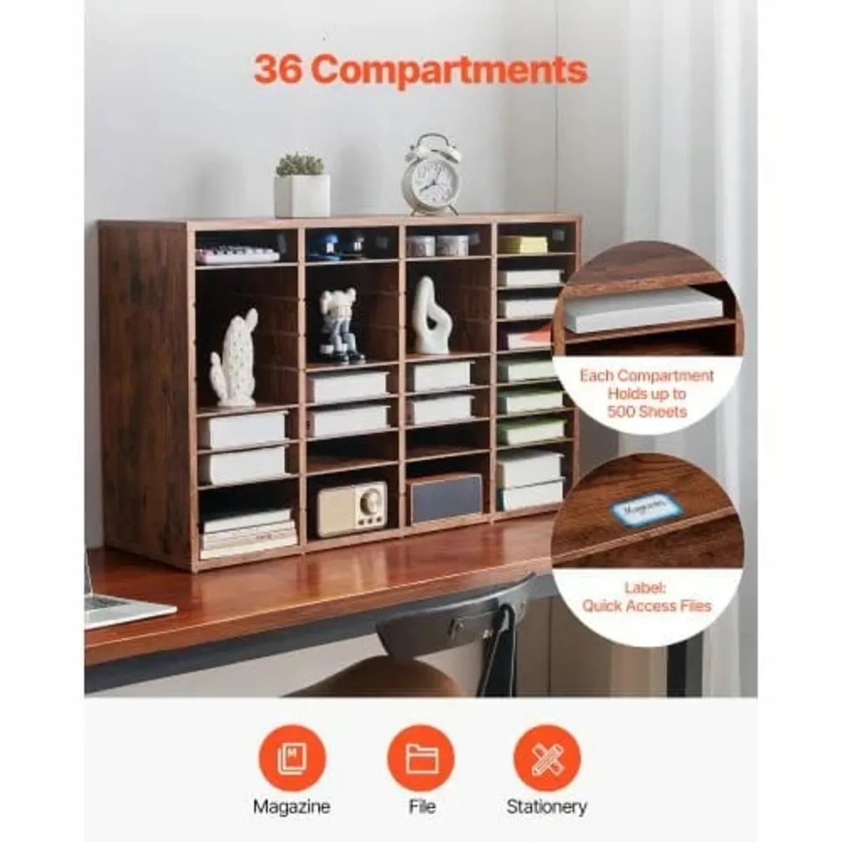 Literature Organizer, 36 Compartments Office Mailb - Image 2