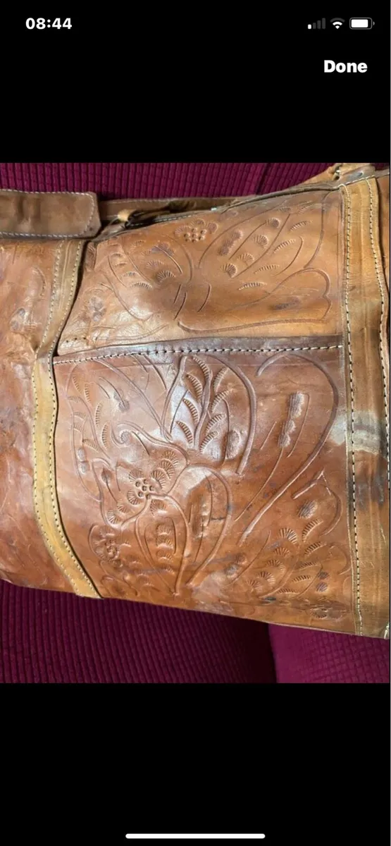 Large Vintage Leather Hold- All - Image 4