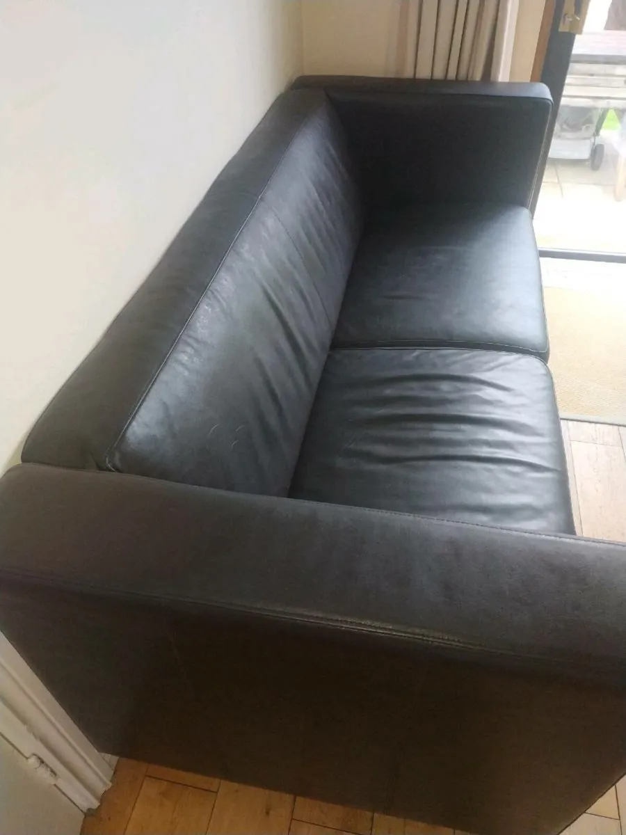 Leather sofa 'dark brown' - Image 1