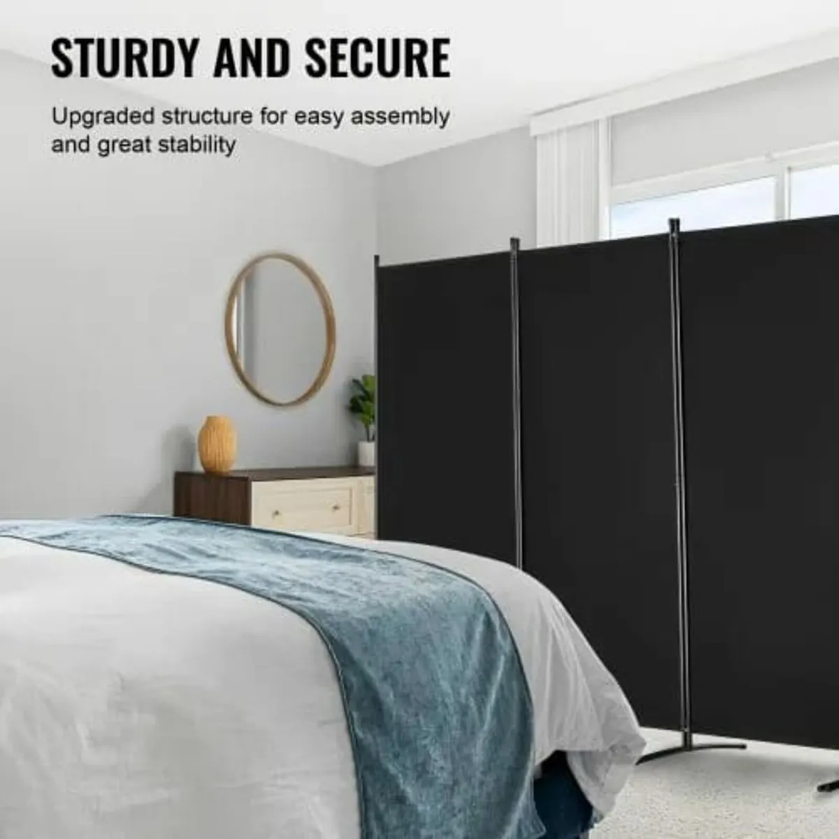 4 Panels Room Divider, Folding Privacy Screen and - Image 2