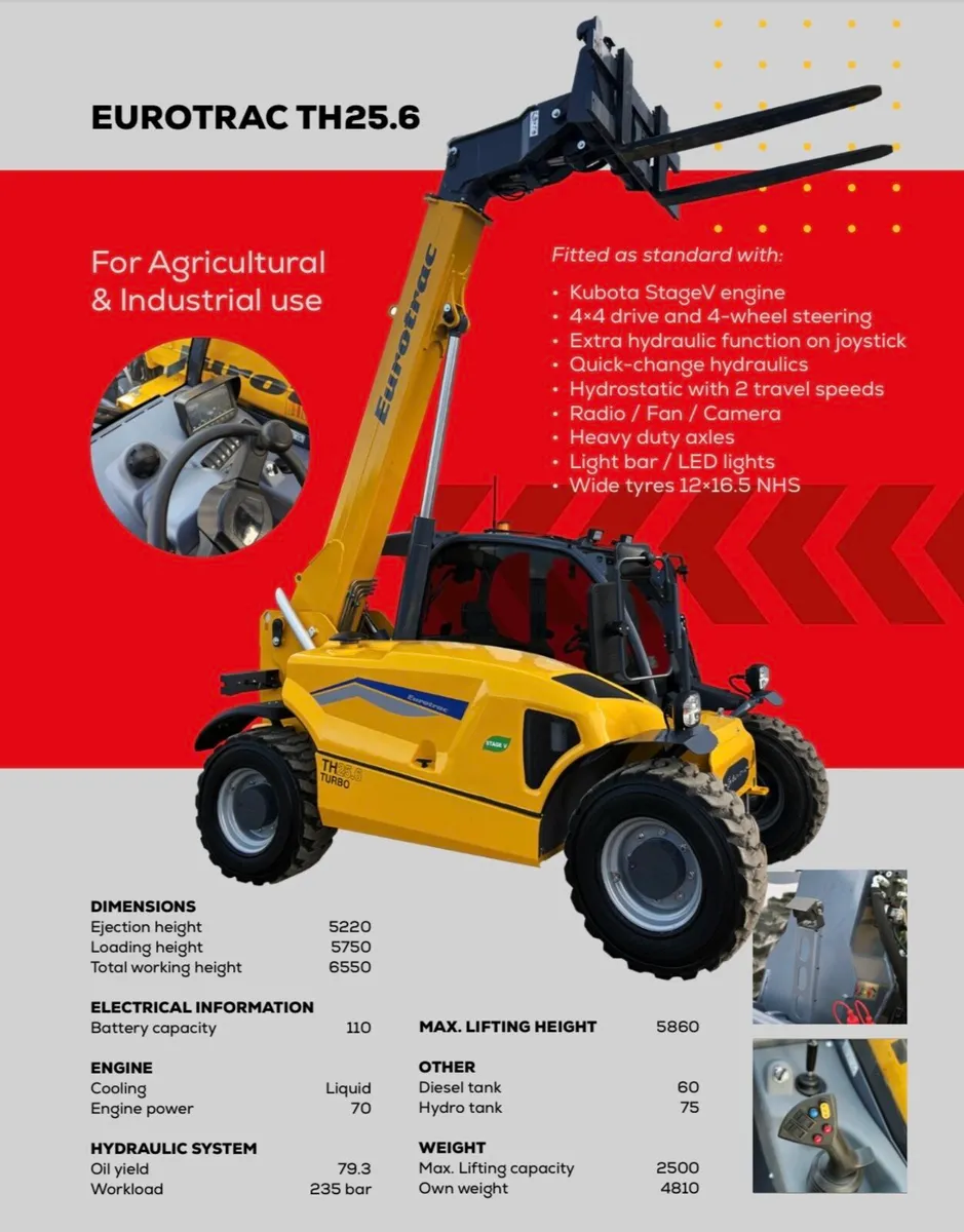 Eurotrac TH25.6 Telehandler 6 Meter - Image 1