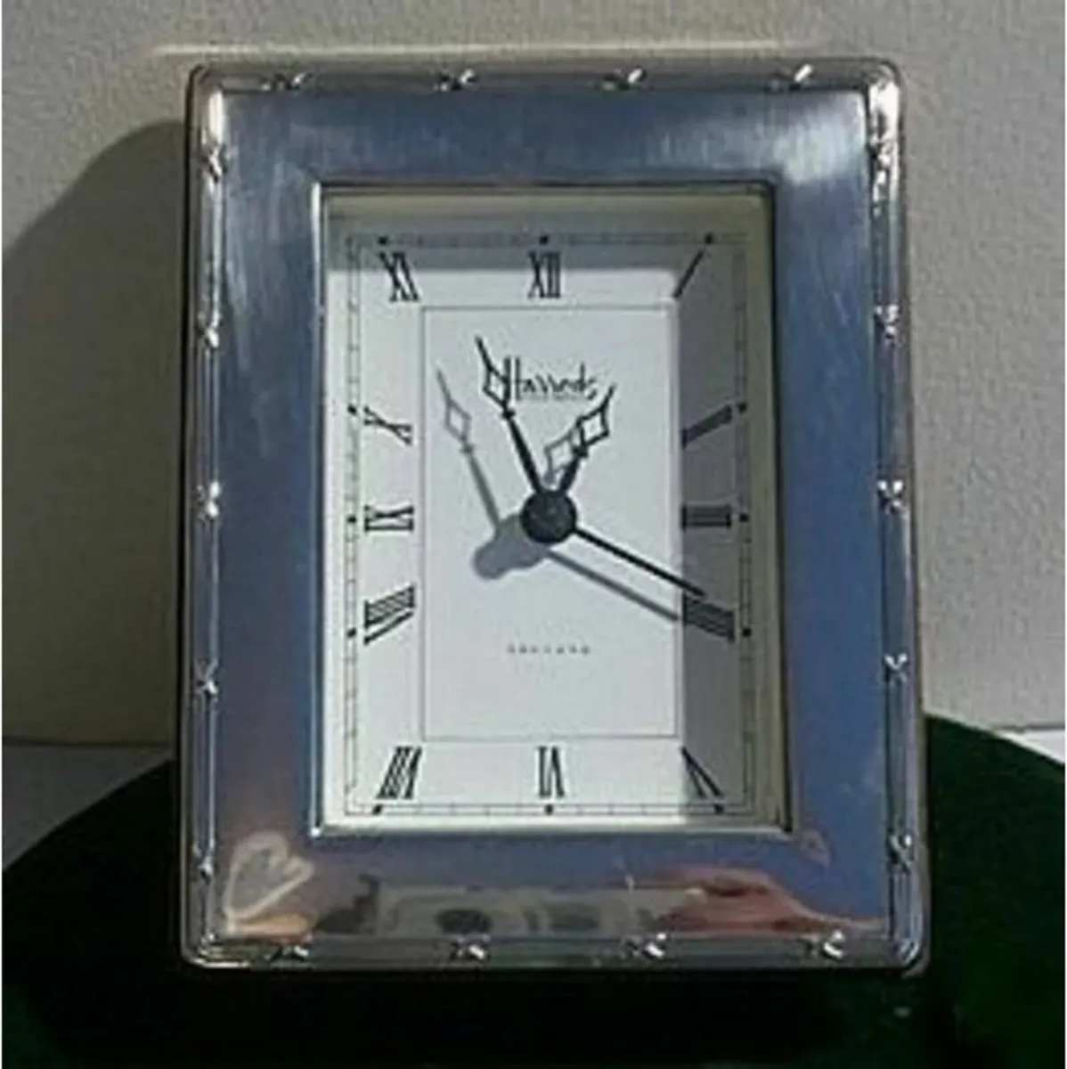 Vintage Harrods Silver Desk Clock - Image 2