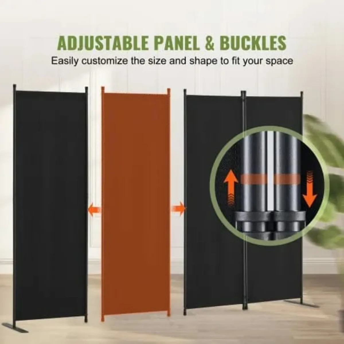4 Panel Room Dividers and Folding Privacy Screens, - Image 4