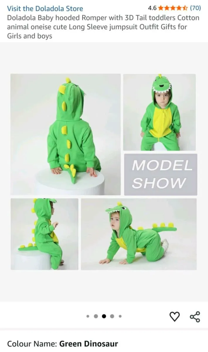 Toddler Dinosaur Halloween Costume - Image 1