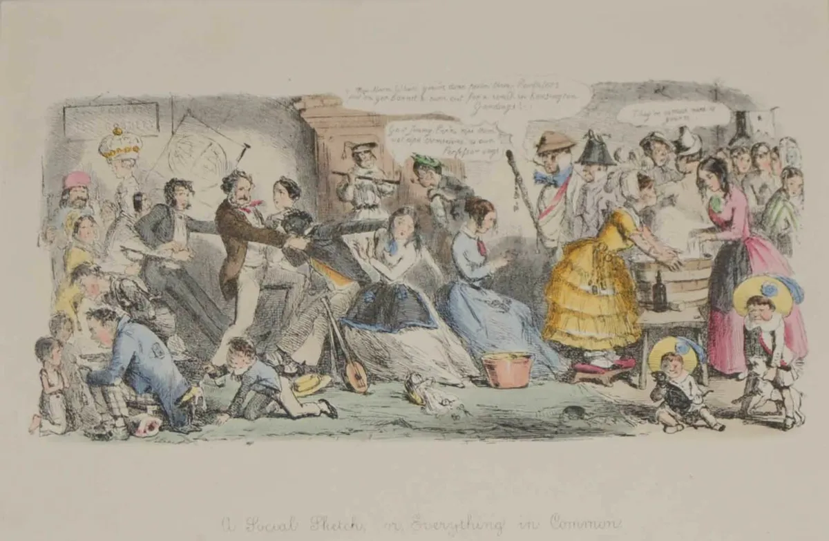 1866 Antique Print A Social Sketch - Image 2