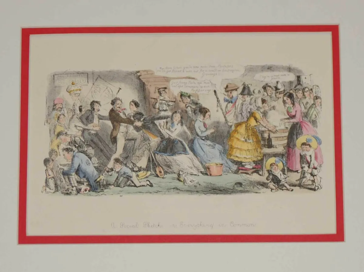 1866 Antique Print A Social Sketch - Image 1