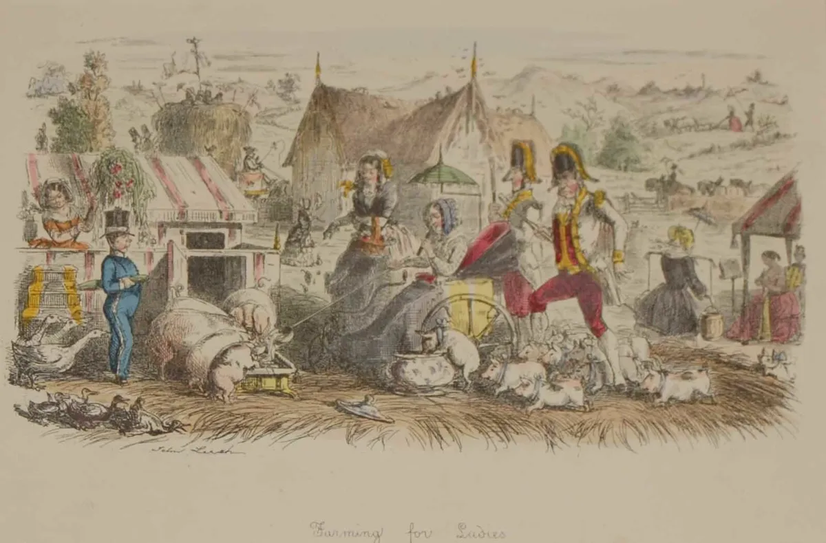 Farming for Ladies 1866 Antique Print - Image 2