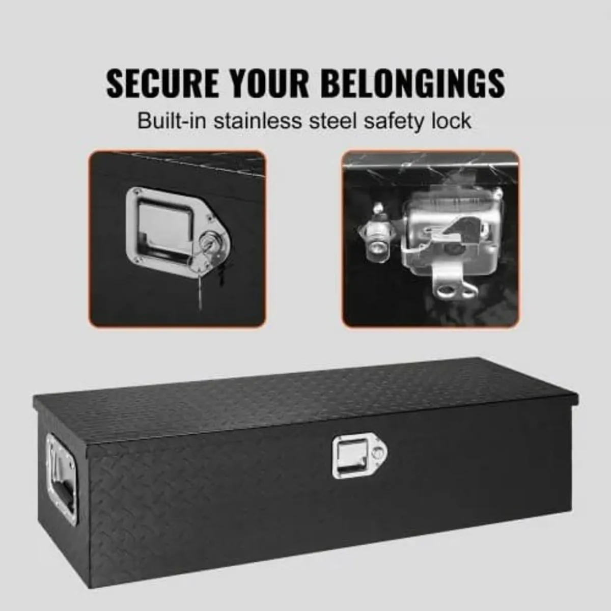 Heavy Duty Aluminum Truck Bed Tool Box, Diamond Pl - Image 4