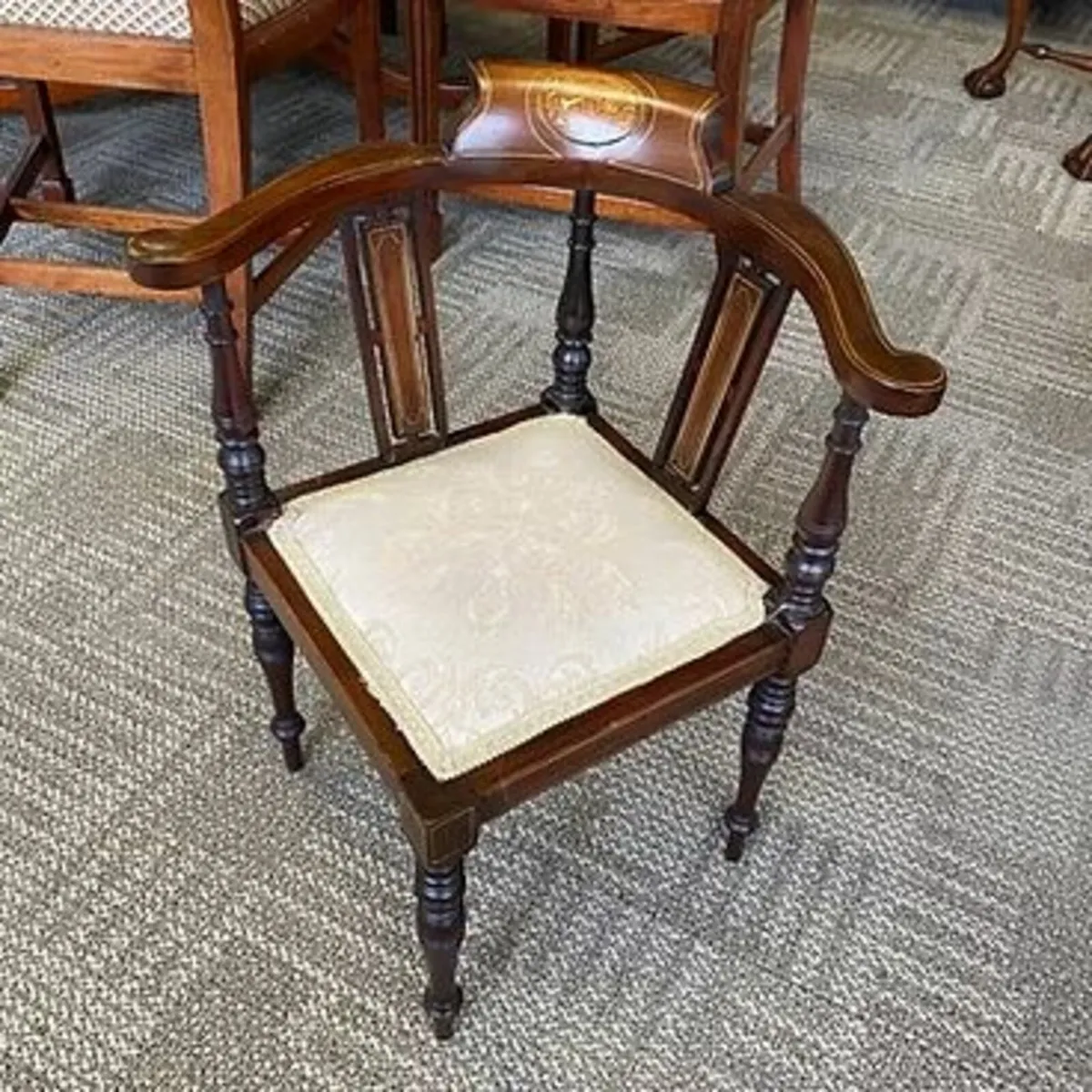Beautiful mahogany Edwardian children's corner cha