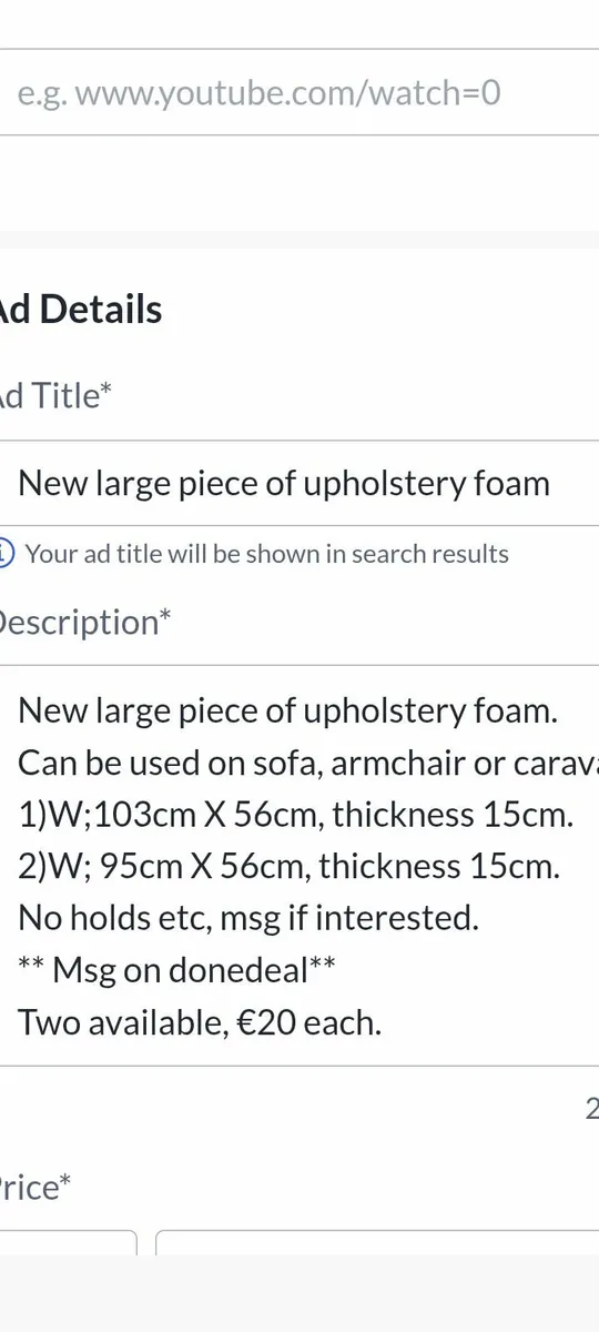 New large piece of upholstery foam - Image 2