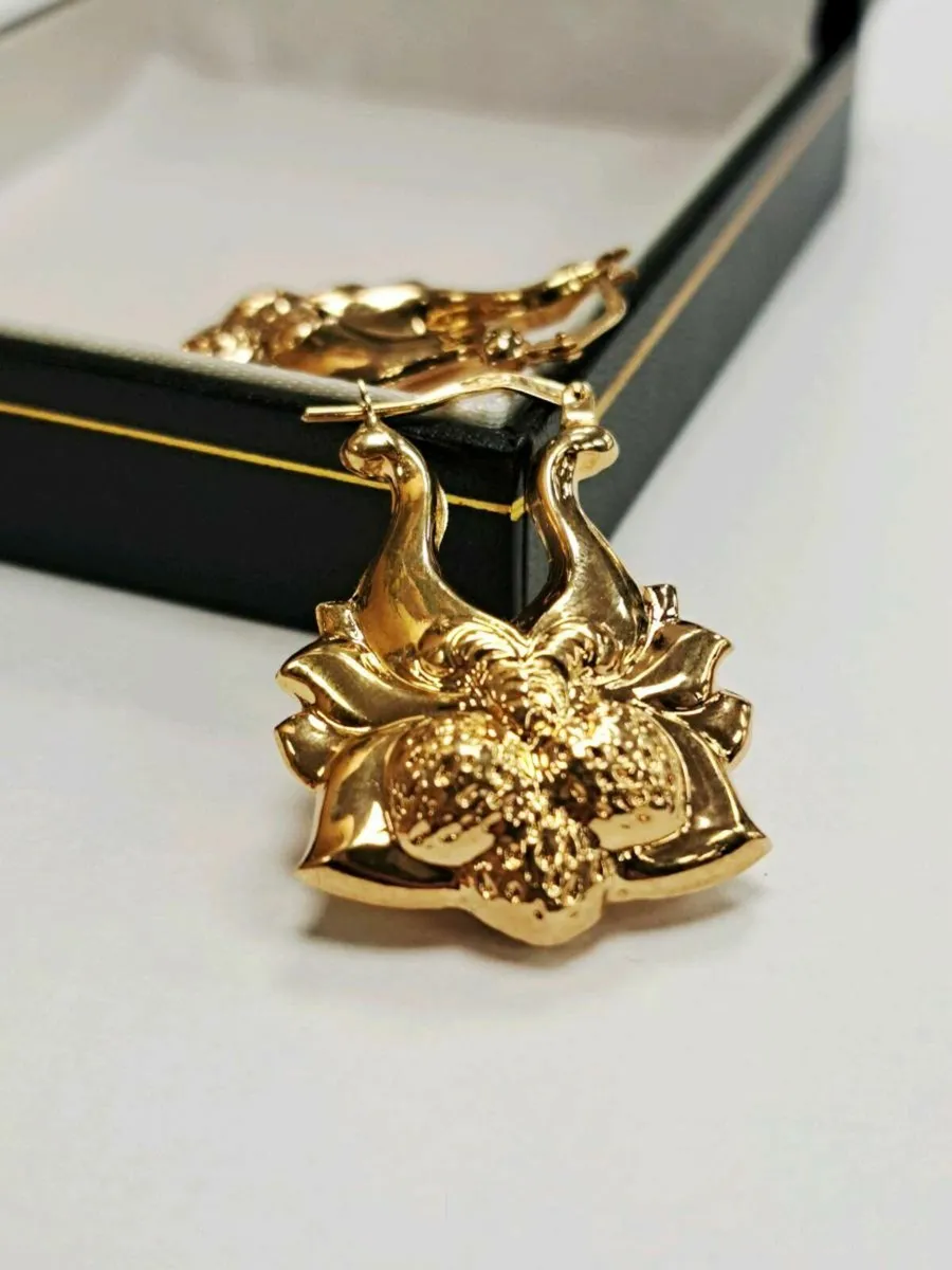 9K Gold Strawberry Earrings 9CT - Image 3