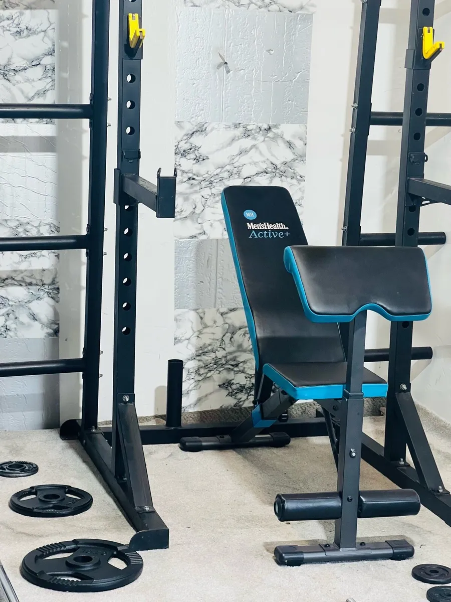 103KG OLYMPIC WEIGHTS HALF RACK BENCH BARBELL ++ - Image 4