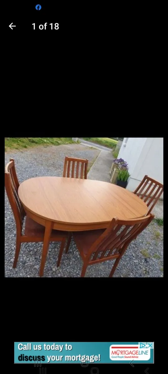 mid century teak dining set restored - Image 1