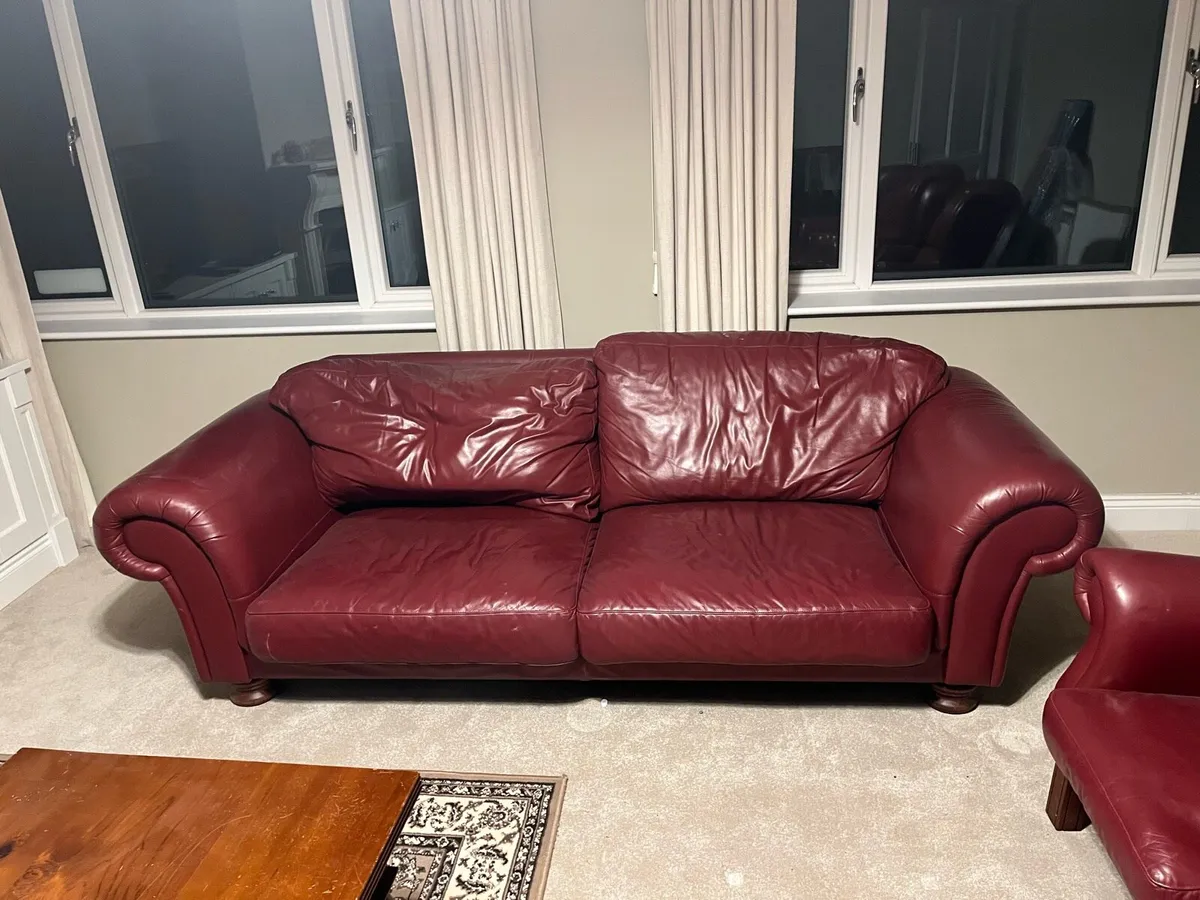 2 super luxurious real leather armchairs - Image 3