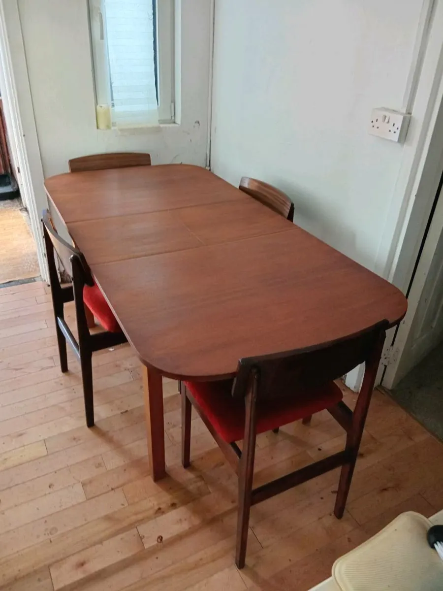 mid century teak dining set restored - Image 2