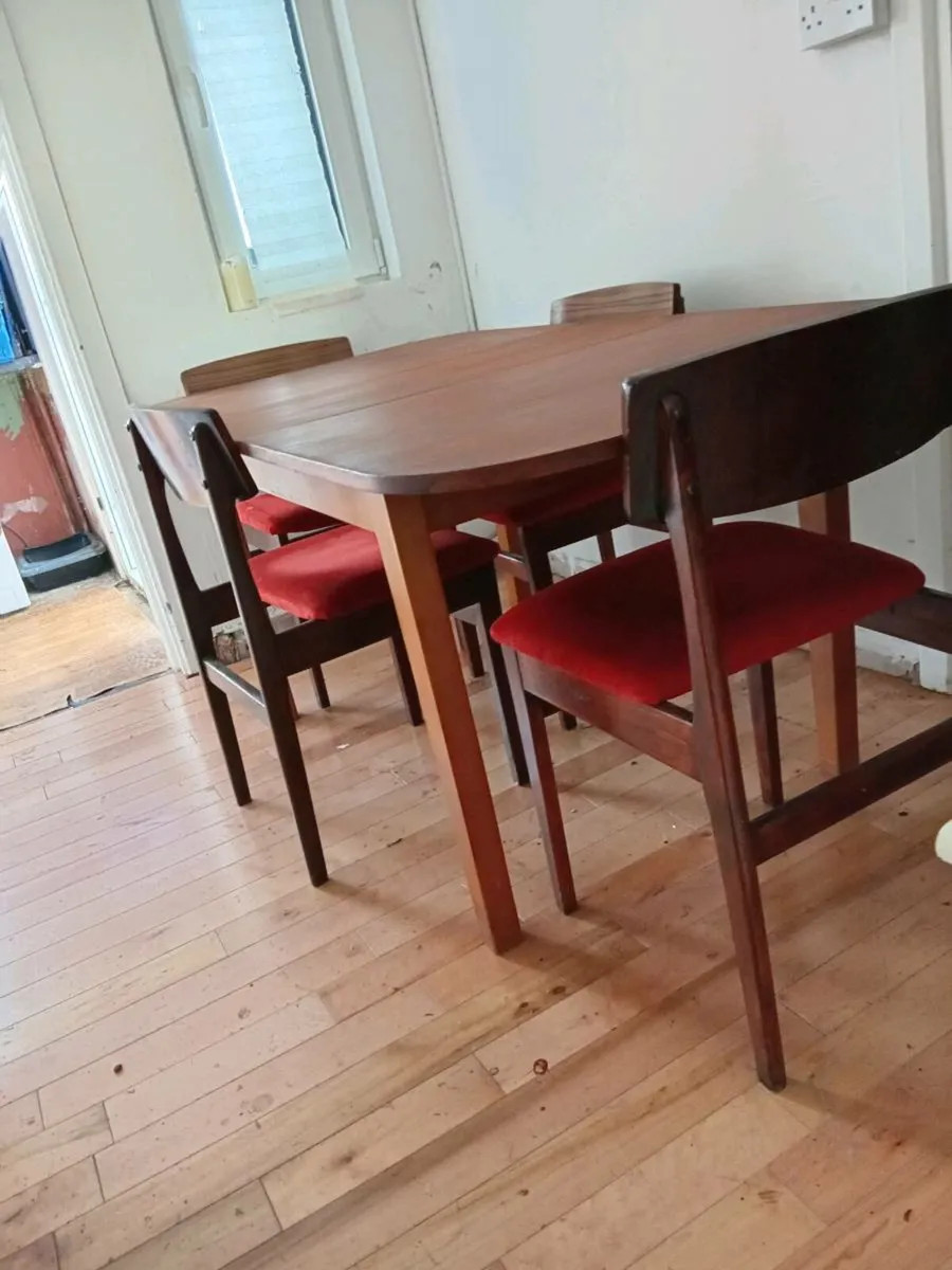 mid century teak dining set restored - Image 3