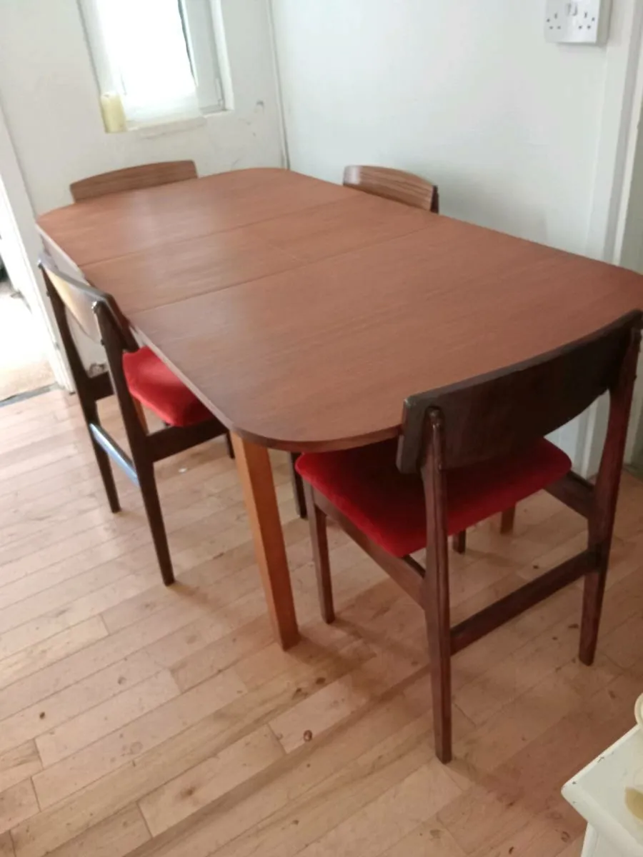 mid century teak dining set restored - Image 4
