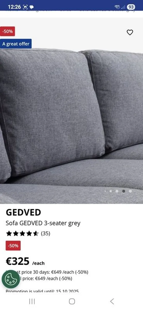 Grey Couch for Sale (JYSK GEDVED), Perfect Condition - Image 4