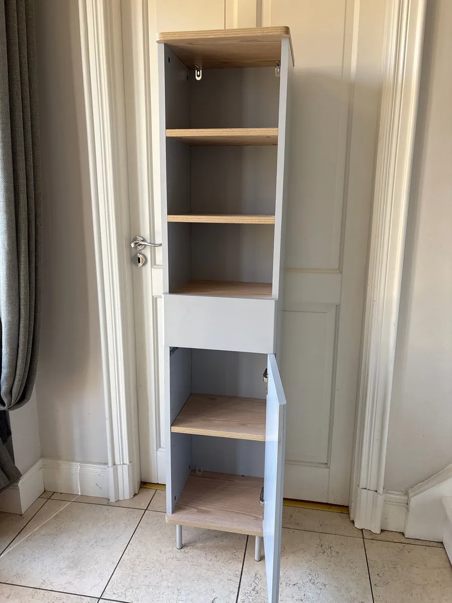 Grey tall bathroom cabinet habitat - Image 1