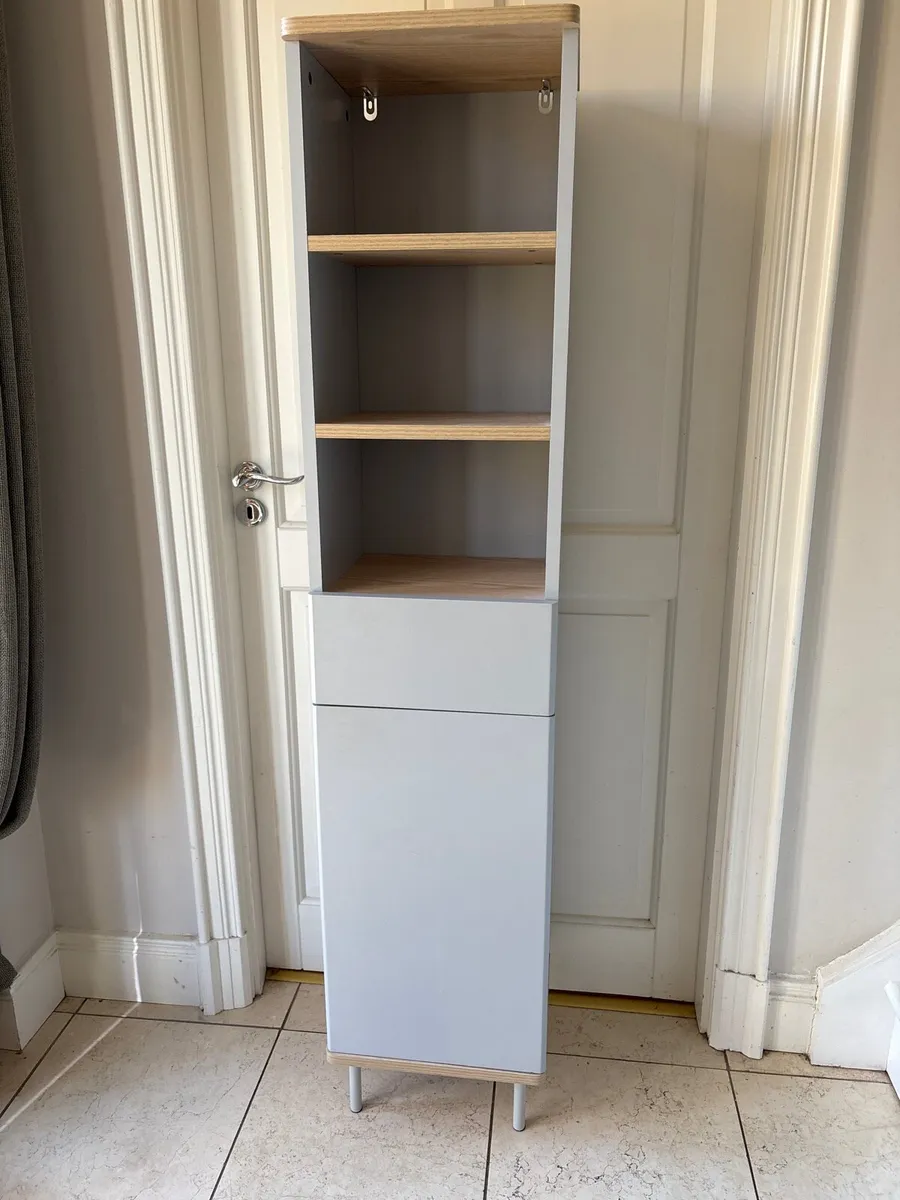 Grey tall bathroom cabinet habitat - Image 2