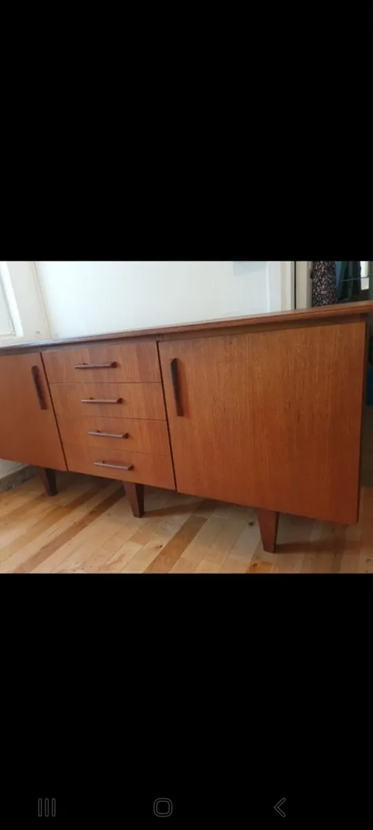 mid century teak sideboard very rare solid top - Image 4