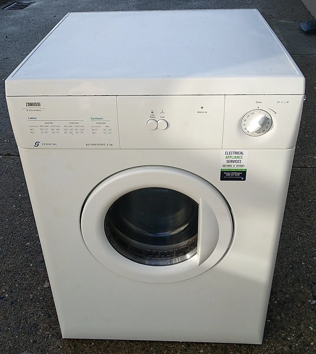 ZANUSSI VENTED TUMBLE DRYER