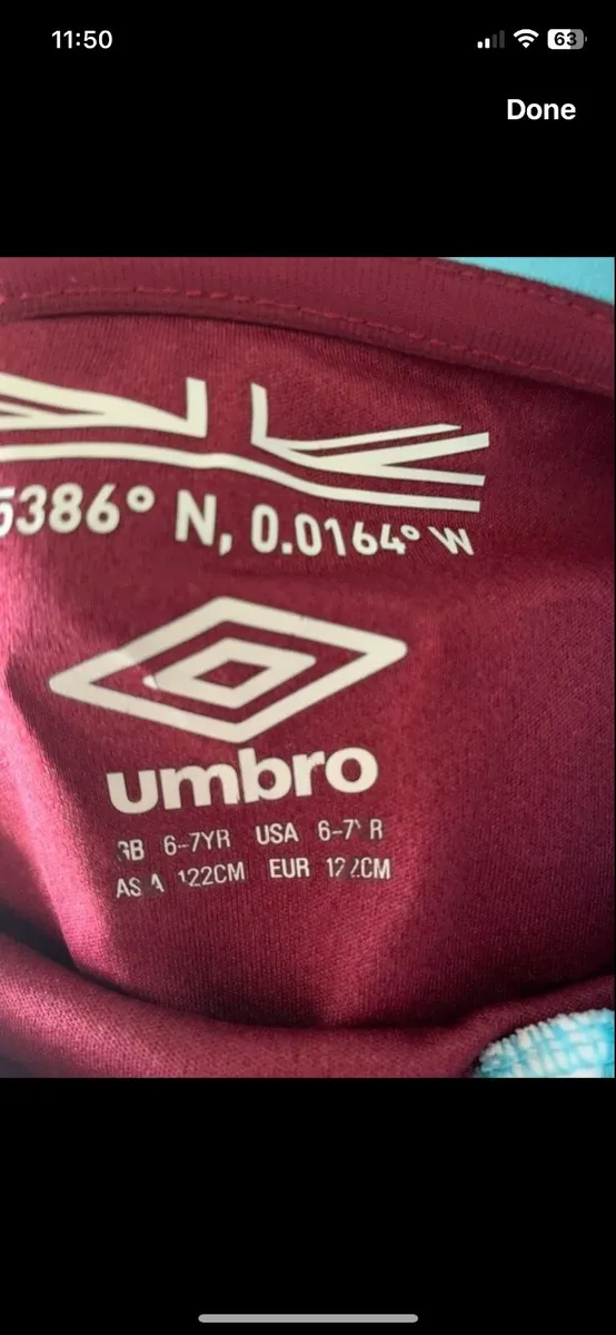 West Ham Football Jersey 6-7yrs / 134cm 8/9yrs - Image 3