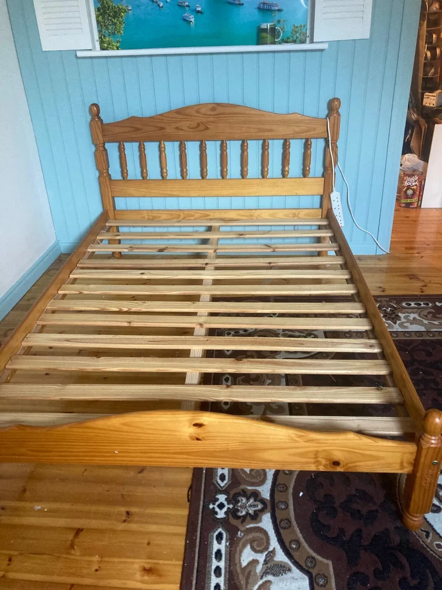 Pine double bed frame