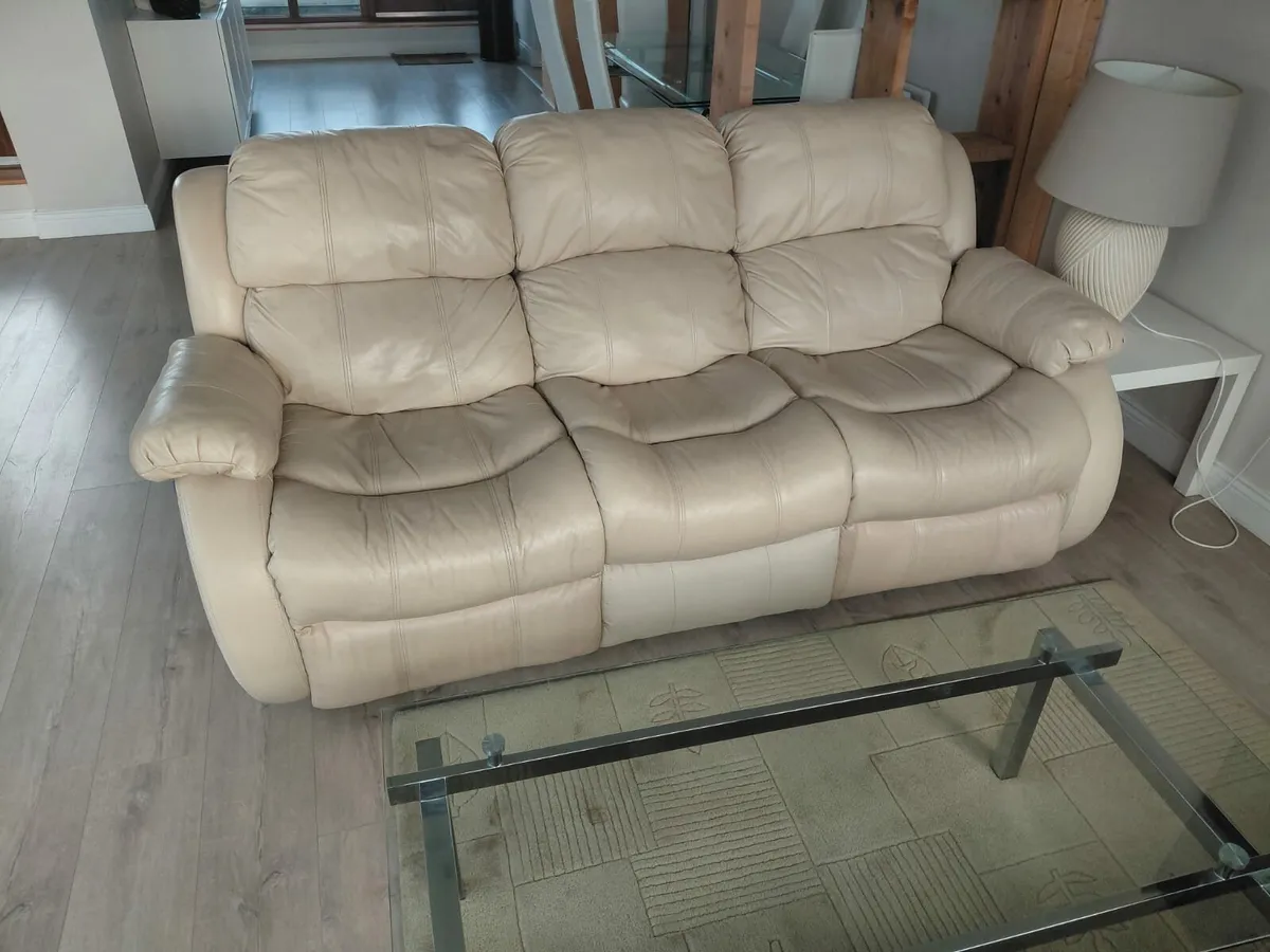 Italian leather reclining couches x 2 - Image 1
