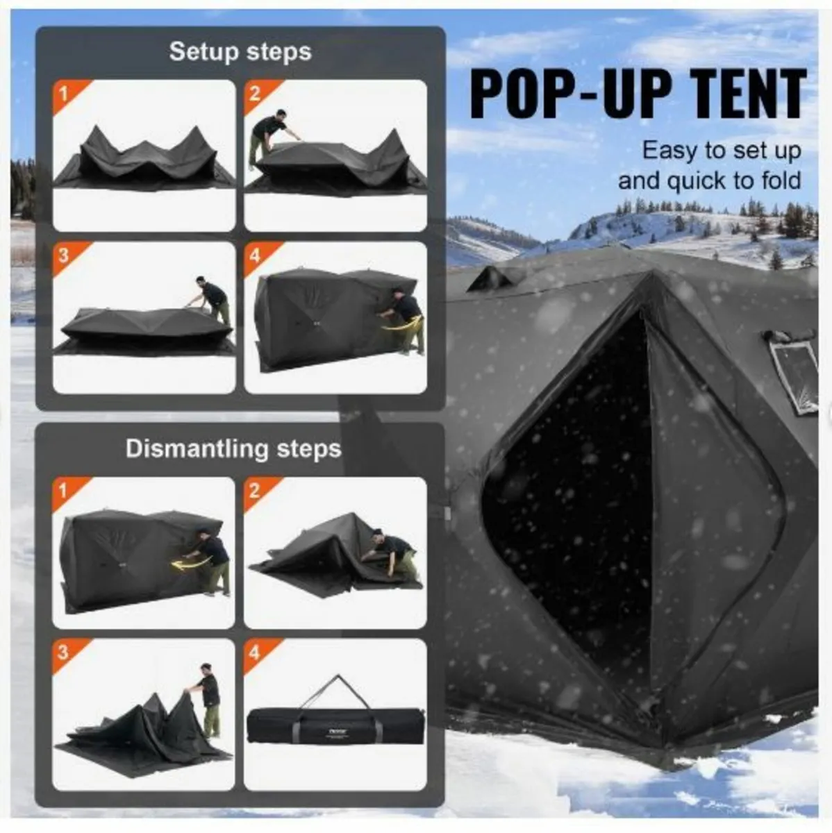 Portable Ice Shelter, 6-8 Person Pop-Up - Image 2