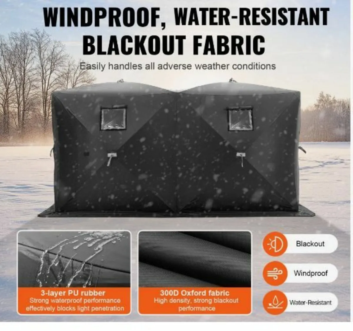 Portable Ice Shelter, 6-8 Person Pop-Up - Image 3