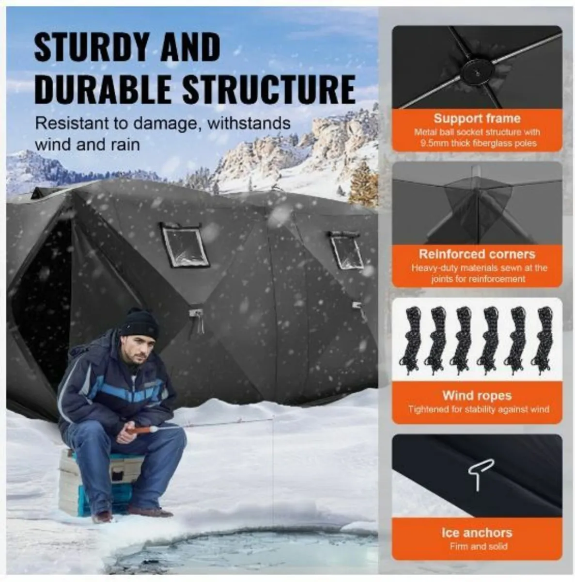 Portable Ice Shelter, 6-8 Person Pop-Up - Image 4