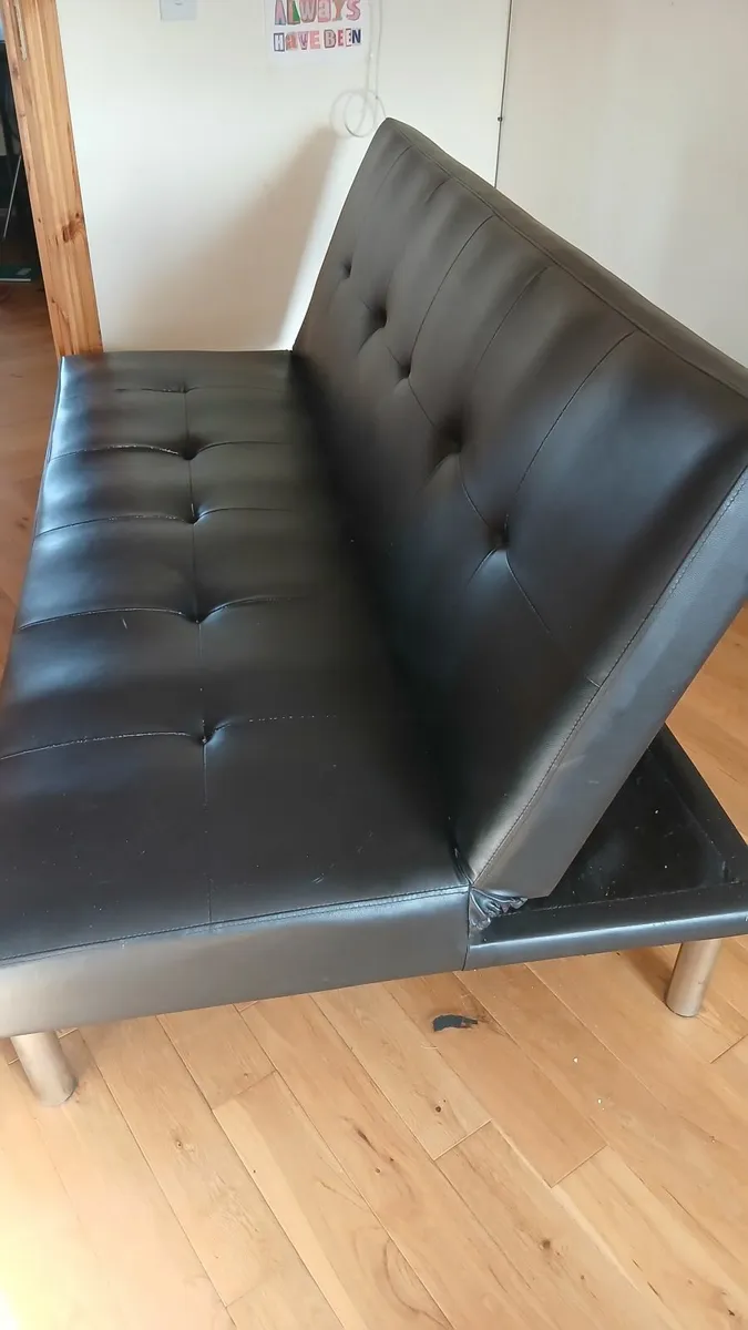 Leather sofa click bed - Image 1