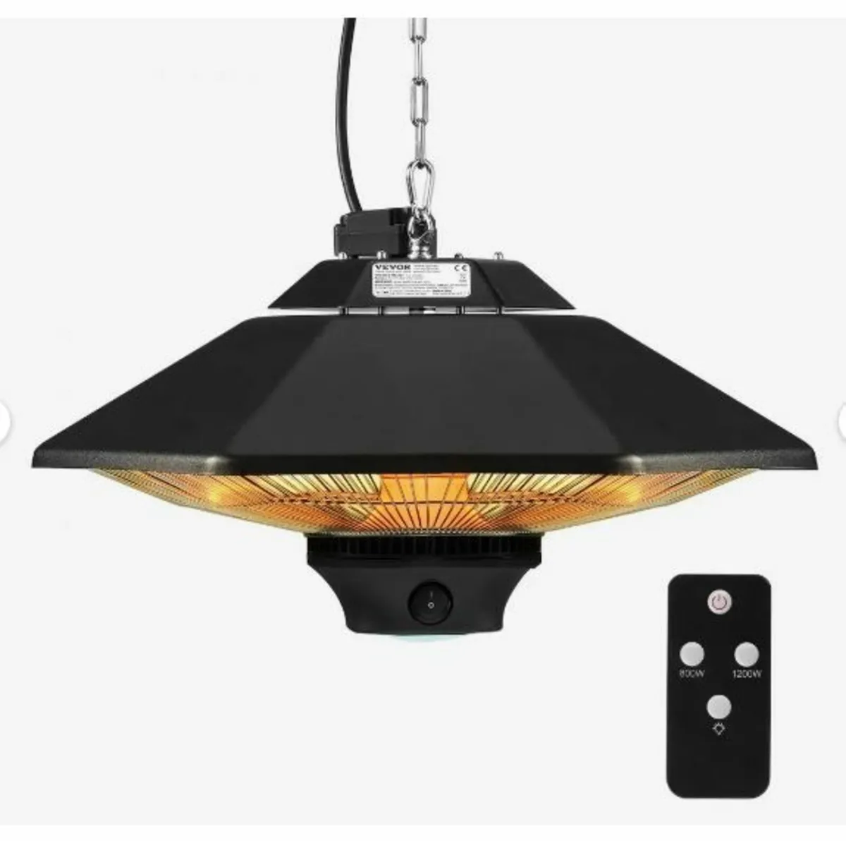 Hanging Patio Heater, 2000W Remote - Image 1