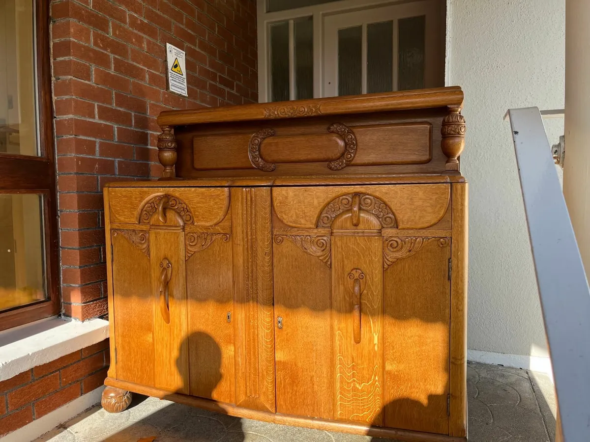 Vintage Solid Oak Cabinet - Image 1