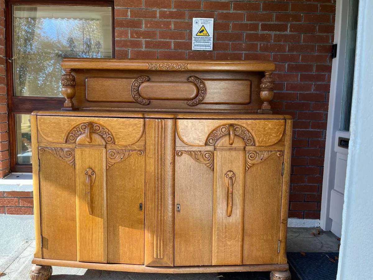 Vintage Solid Oak Cabinet - Image 2