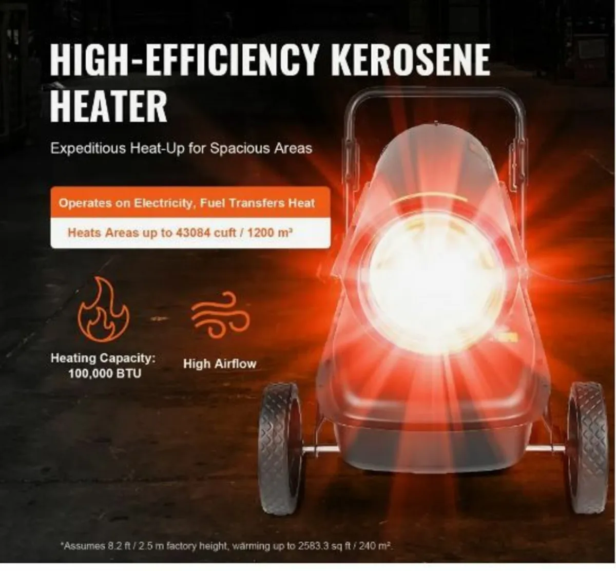 Kerosene/Diesel Forced Air Heater, 100000Btu - Image 2