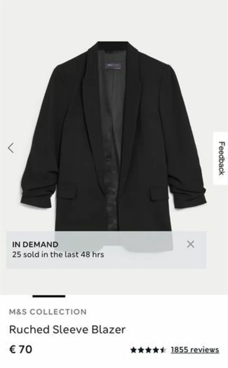 BRAND NEW M&S Black Blazer: Size - Image 2