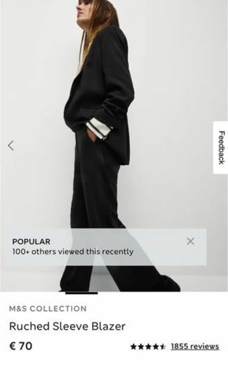 BRAND NEW M&S Black Blazer: Size - Image 3