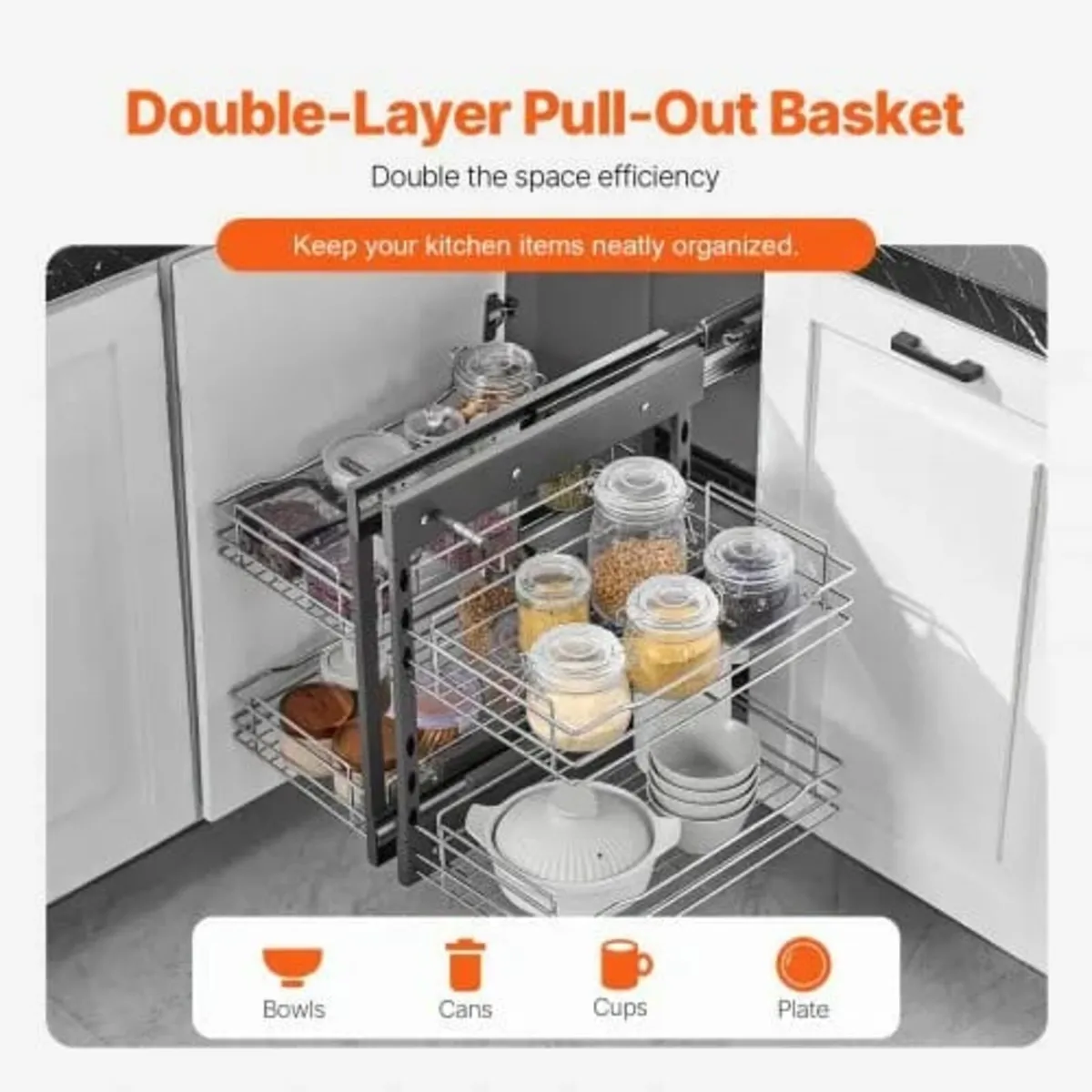 Min 15"W Opening Blind Corner Pull Out Organizer, - Image 3
